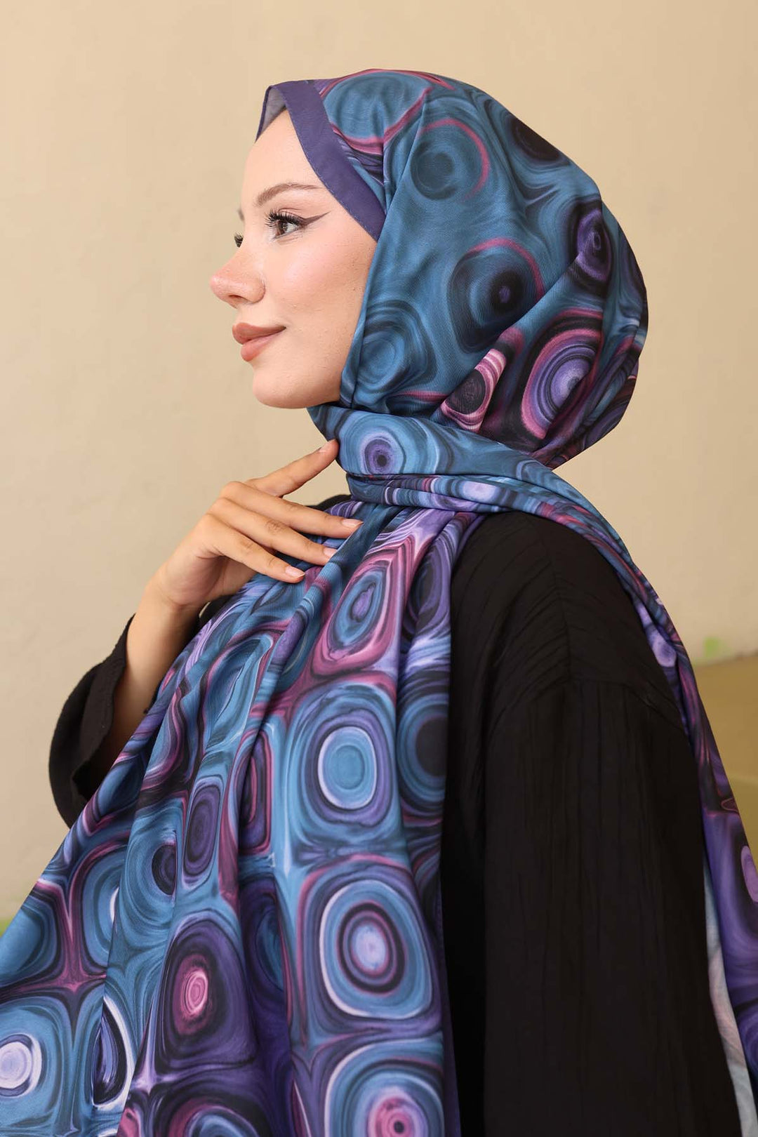 BNG Women Patterned Scarf Purple İpk112 - Tulcea