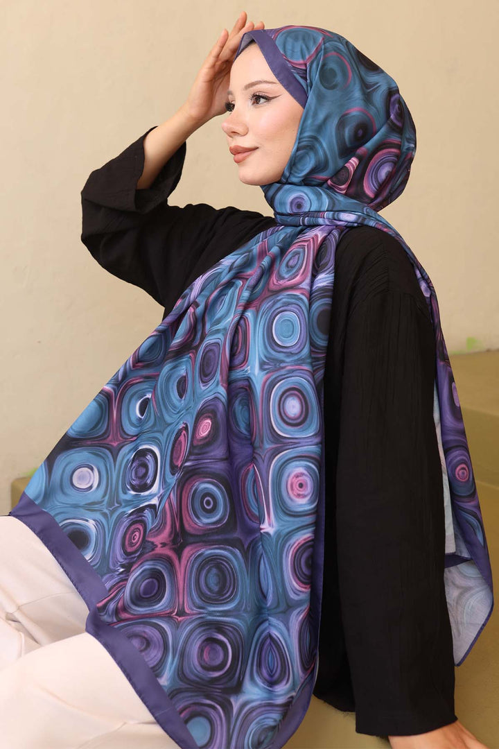 BNG Women Patterned Scarf Purple İpk112 - Tulcea