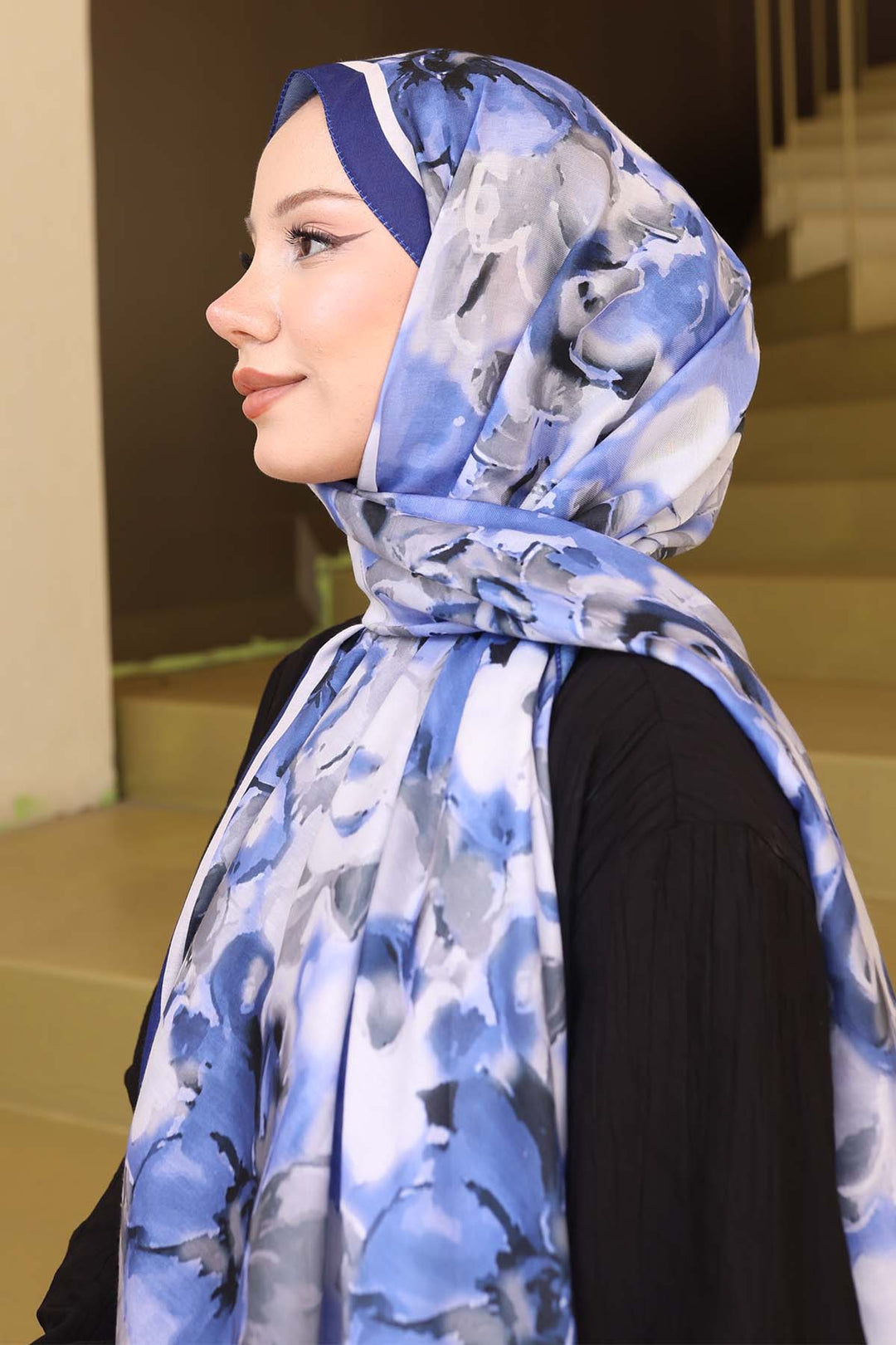 BNG Women Patterned Scarf Navy İpk113 - Tooele