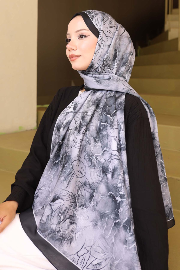 BNG Women Patterned Scarf Black-Grey İpk114 - San Felíu de Llobregat