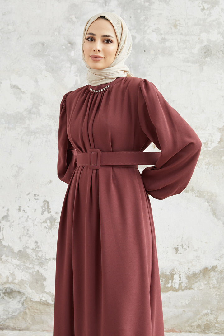 ZRF Women Skirt Edge Pleated Dress - Rose Pink - Passau