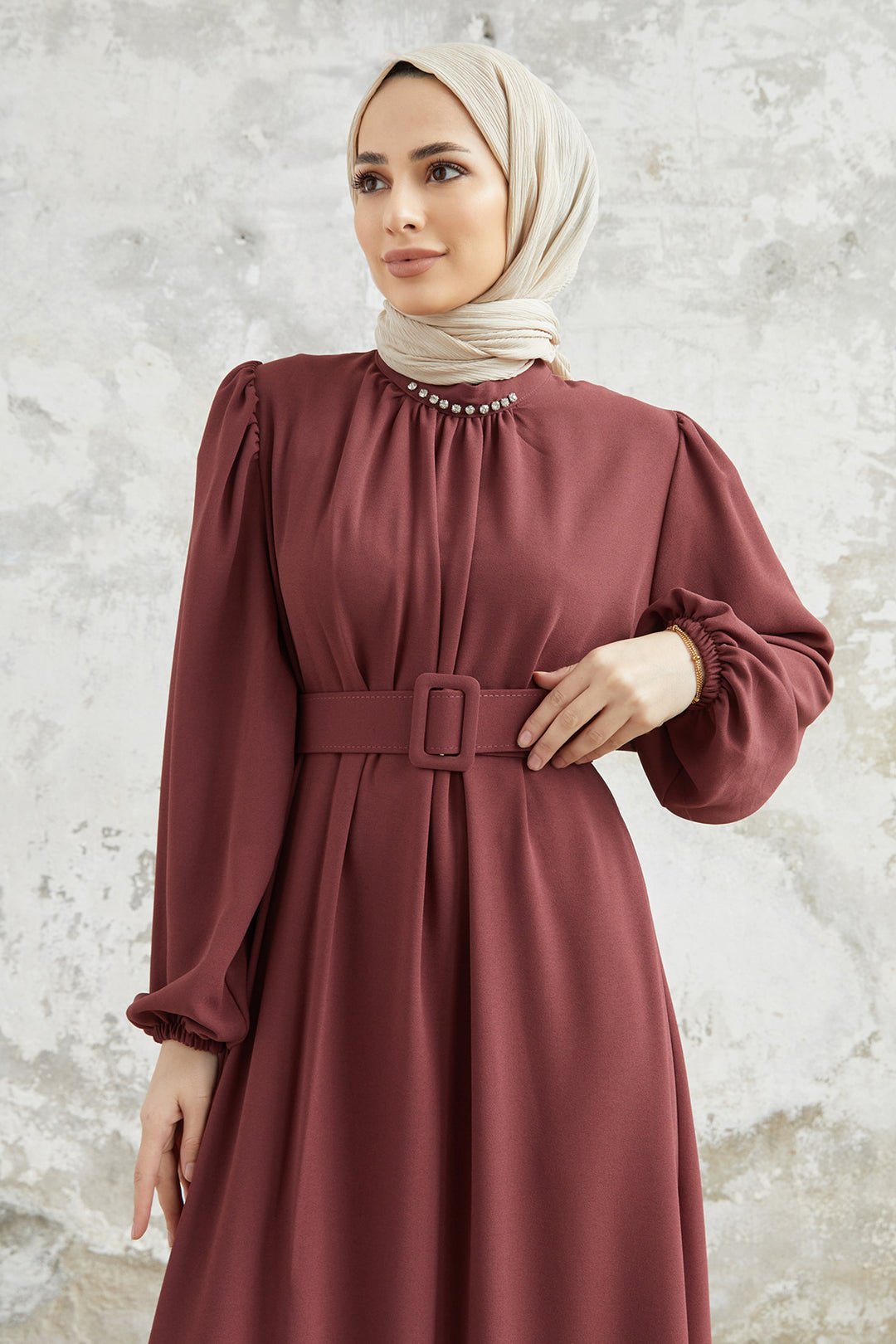 ZRF Women Skirt Edge Pleated Dress - Rose Pink - Passau