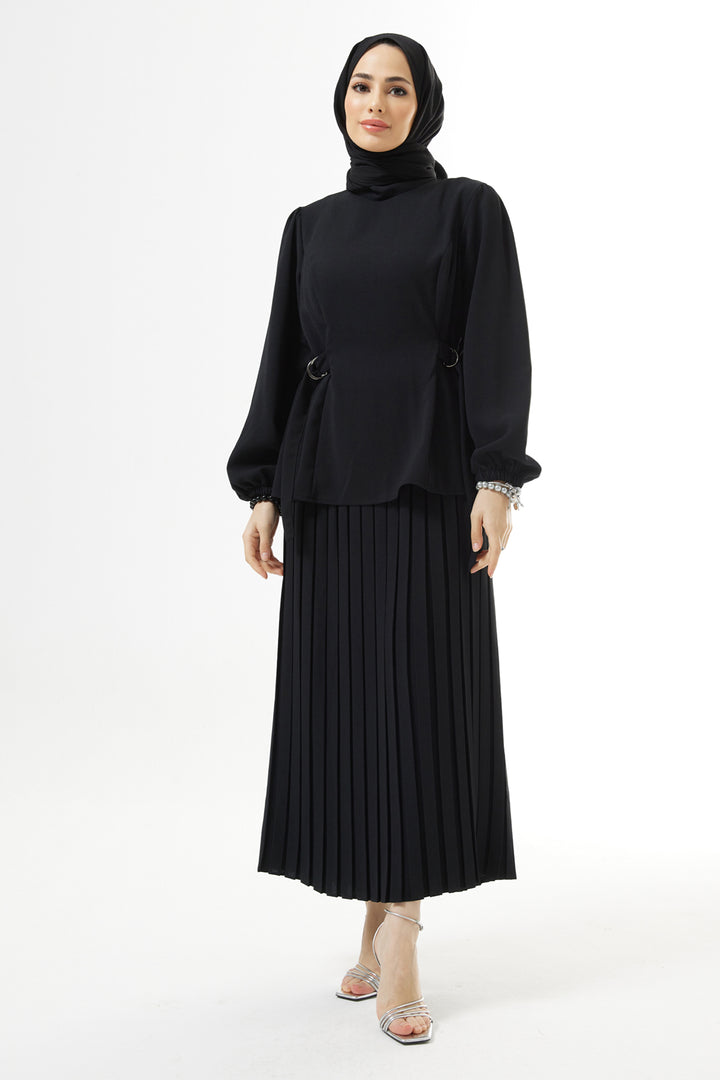 ZRF Women Pleated Skirt Suit - Black - Brockton