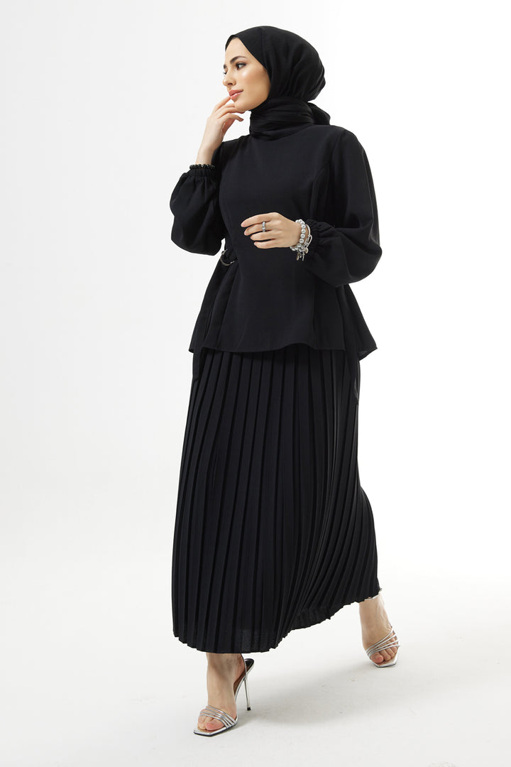 ZRF Women Pleated Skirt Suit - Black - Brockton