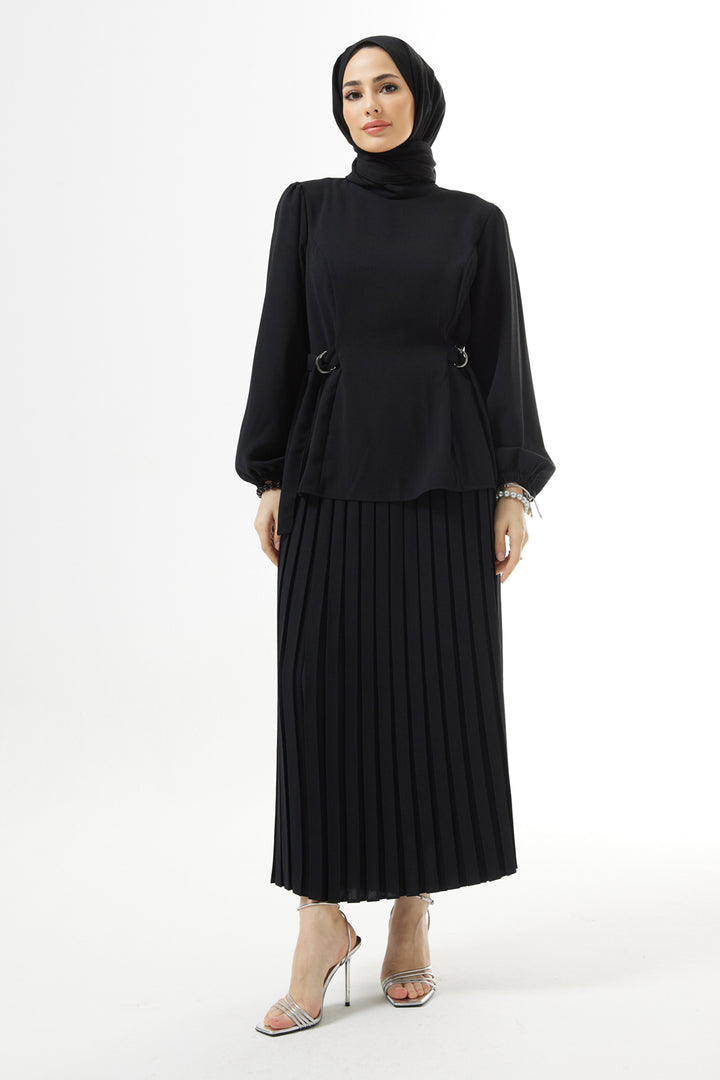ZRF Women Pleated Skirt Suit - Black - Brockton