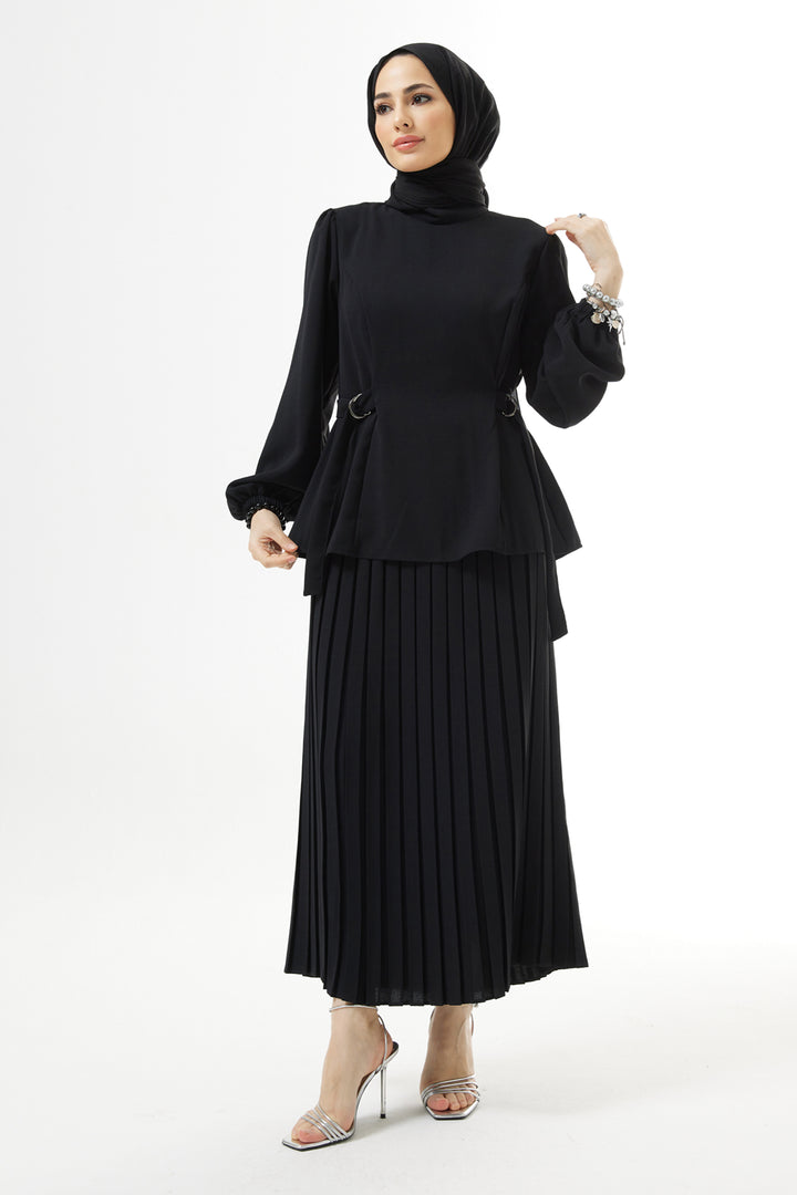 ZRF Women Pleated Skirt Suit - Black - Brockton
