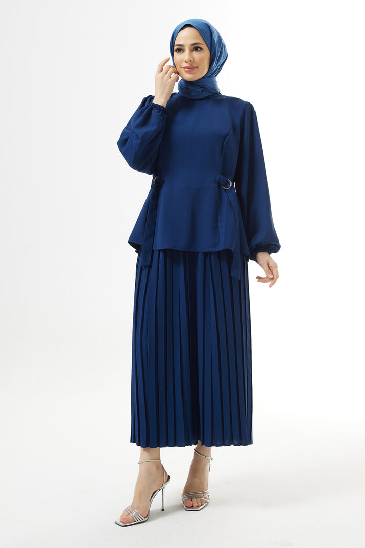 ZRF Women Pleated Skirt Suit - Indigo - Palaió Fáliro