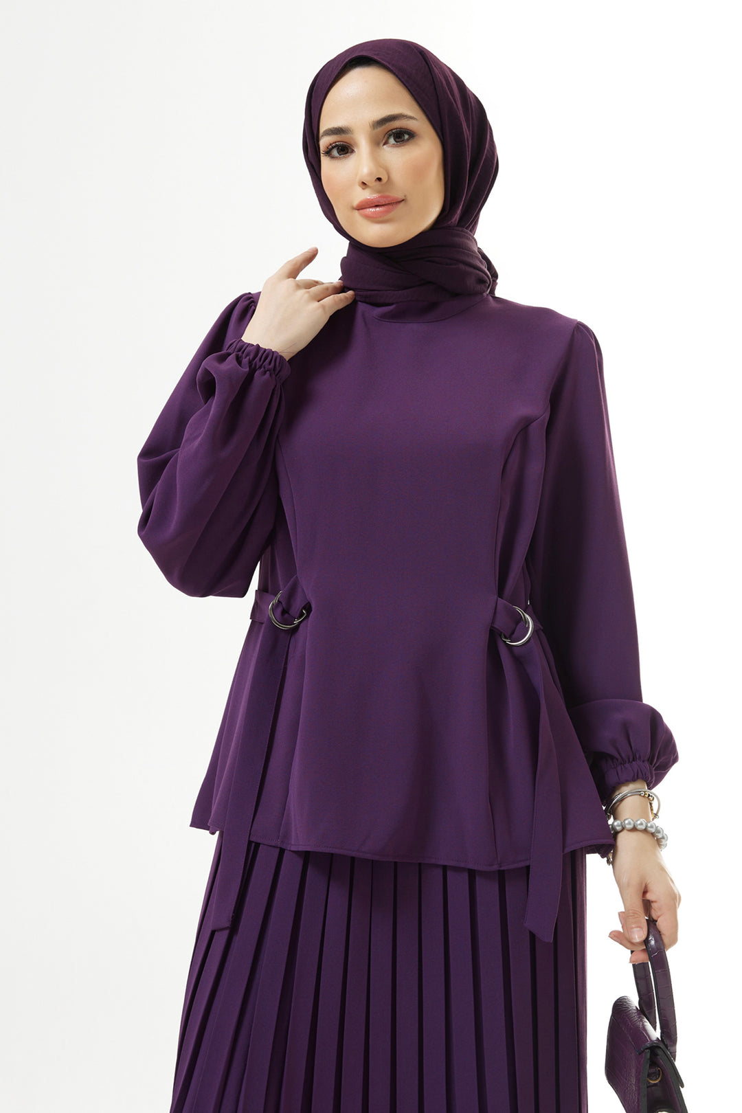 ZRF Women Pleated Skirt Suit - Purple - Zaventem