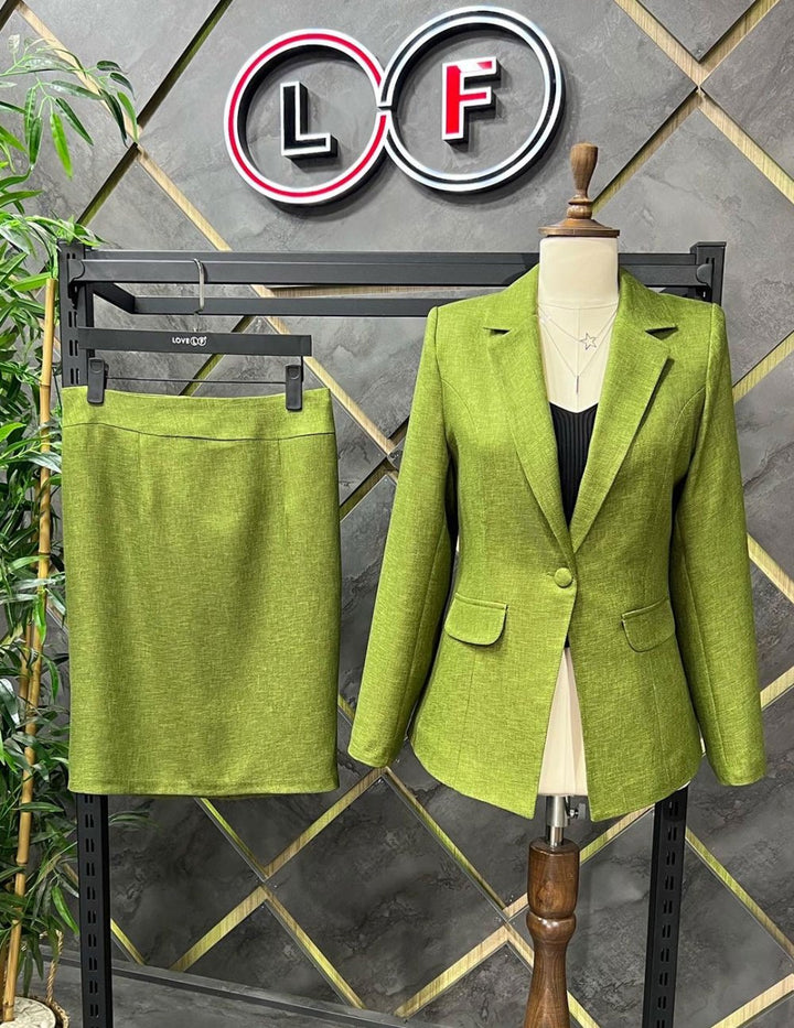 NDL Women Skirted Coat Women's Suit Pistachio Green - Cambridge