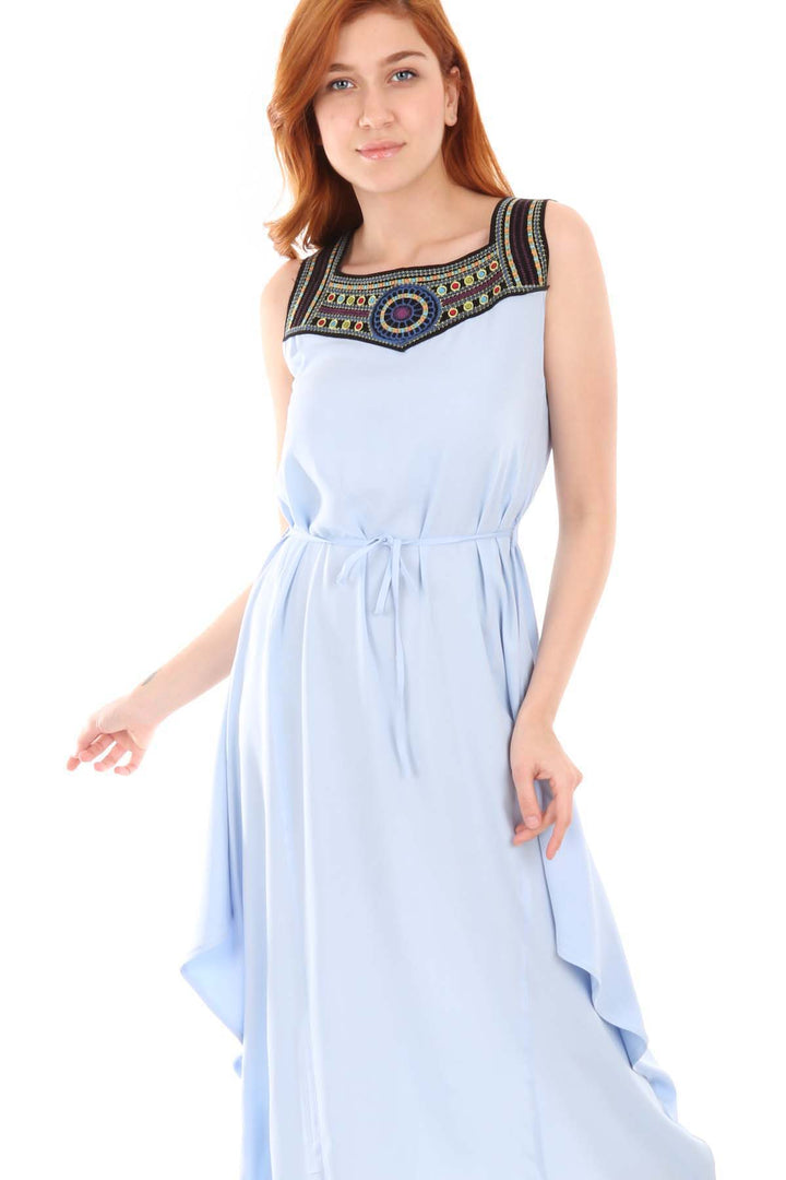 BGD Women Dress with Embroidery - Blue - Avondale