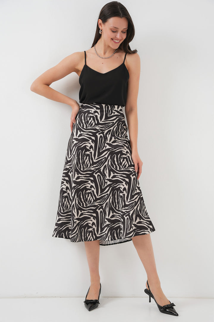 BGD Women Satin Skirt - Light Beige - Marino