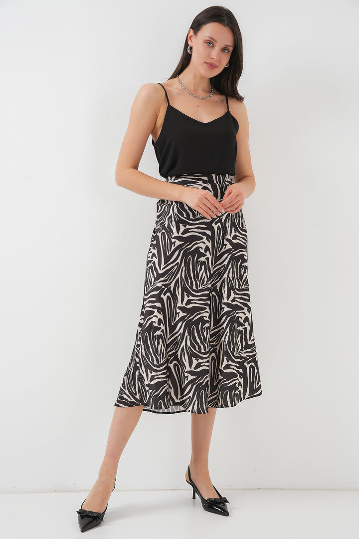 BGD Women Satin Skirt - Light Beige - Marino
