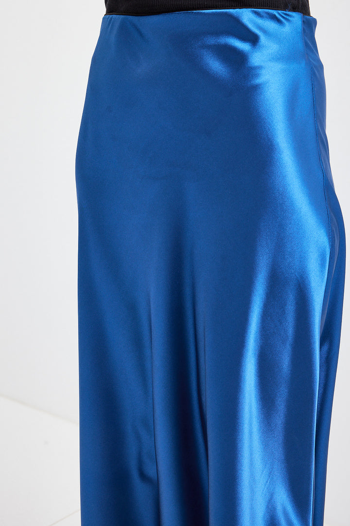 BGD Women Satin Skirt - Sax - Playas de Rosarito