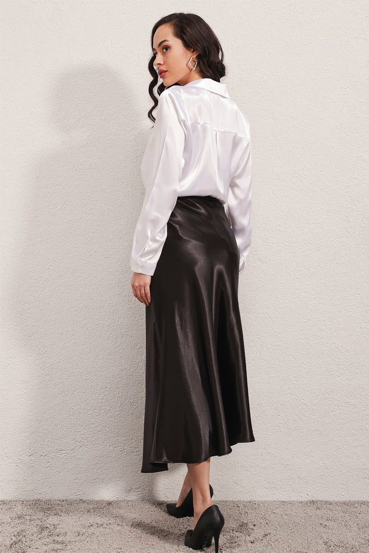 BGD Women Satin Skirt - Black - Avondale