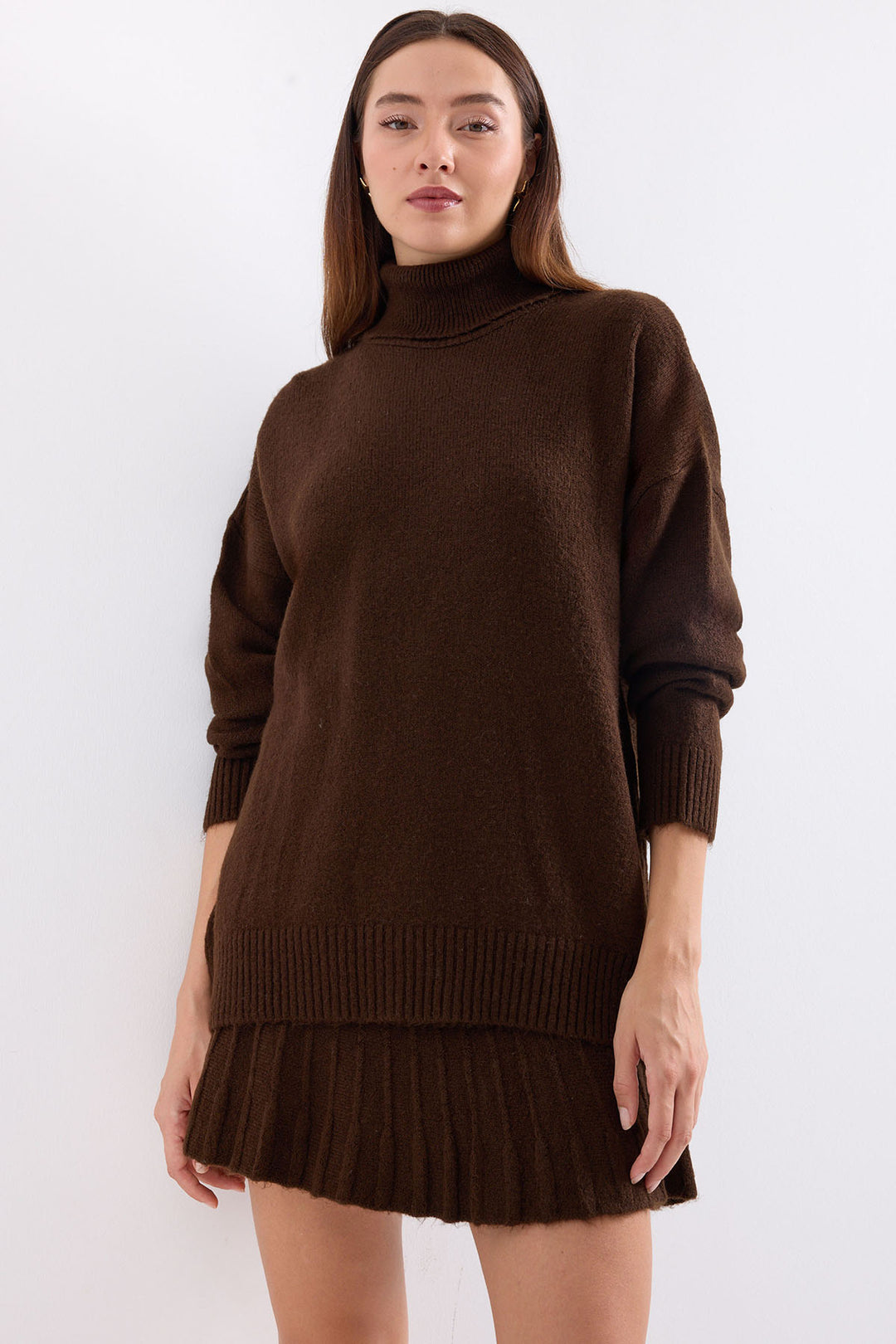 BGD Women Kazakh Skirt Knit Set - Brown - Avondale