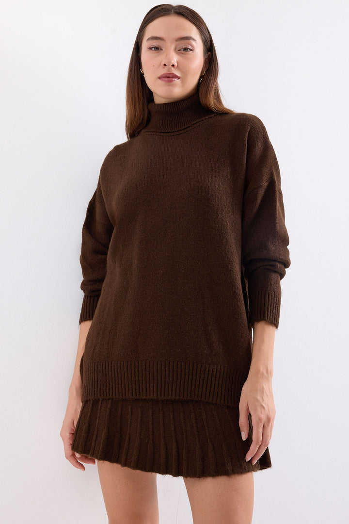 BGD Women Kazakh Skirt Knit Set - Brown - Avondale