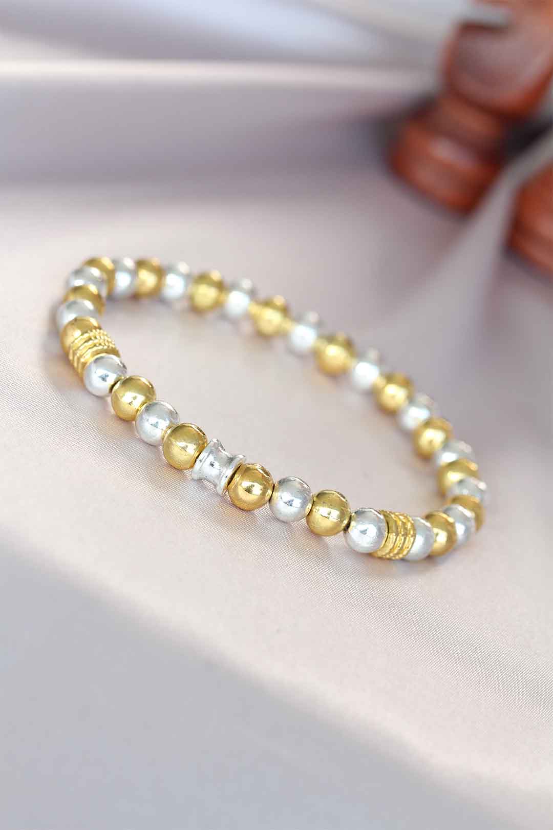 EBJ Hematite Silver Gold Color Natural Stone Men's Bracelet - Sinsheim