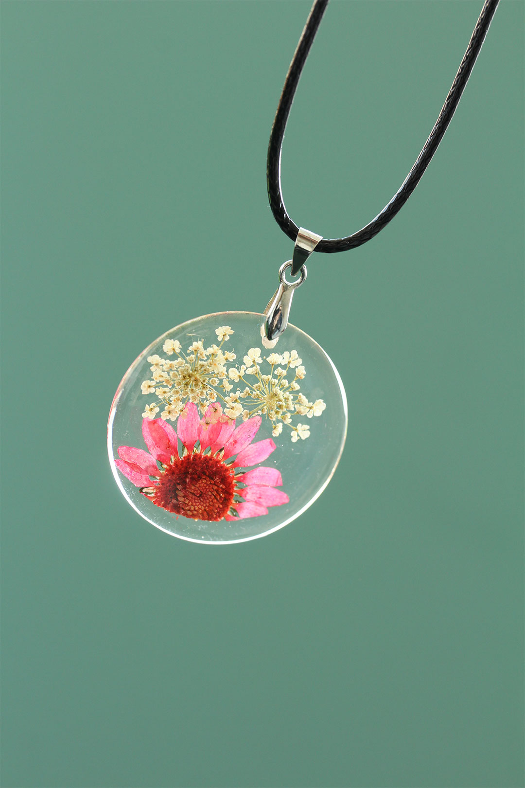 EBJ Pink Color Live Daisy Designed Necklace - Târgu-Mureş