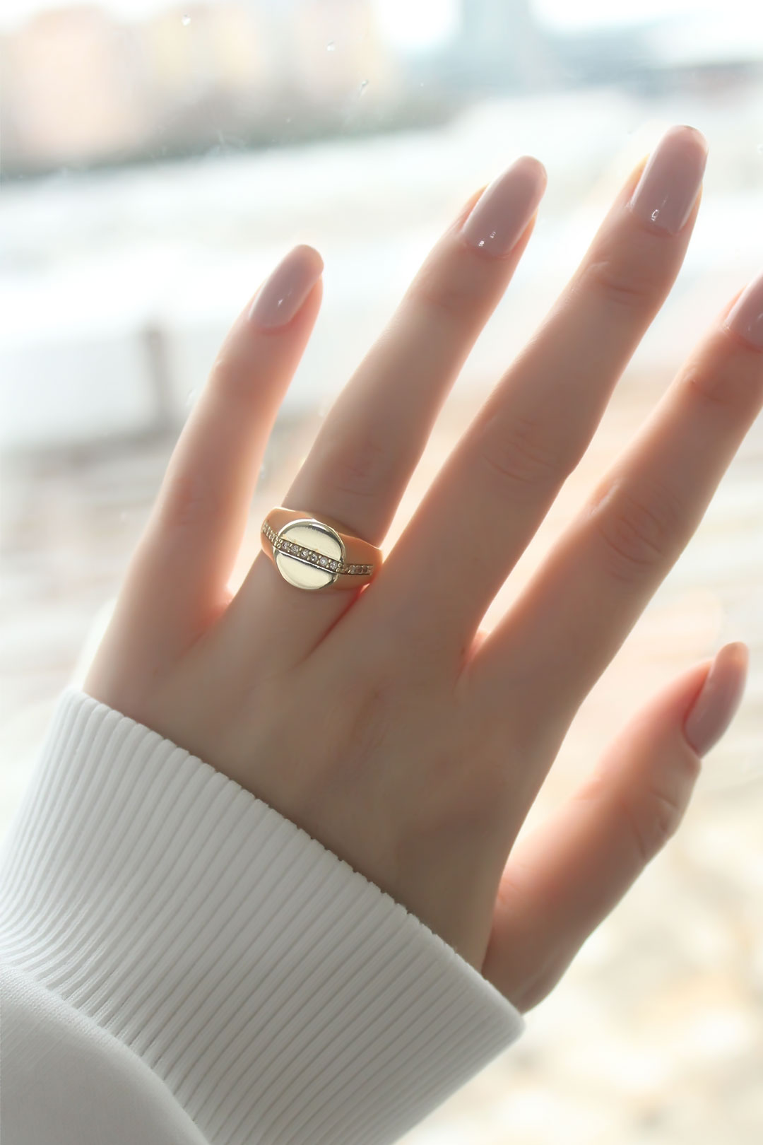 EBJ Punta Zircon Stone Gold Plated Women's Ring - Newark