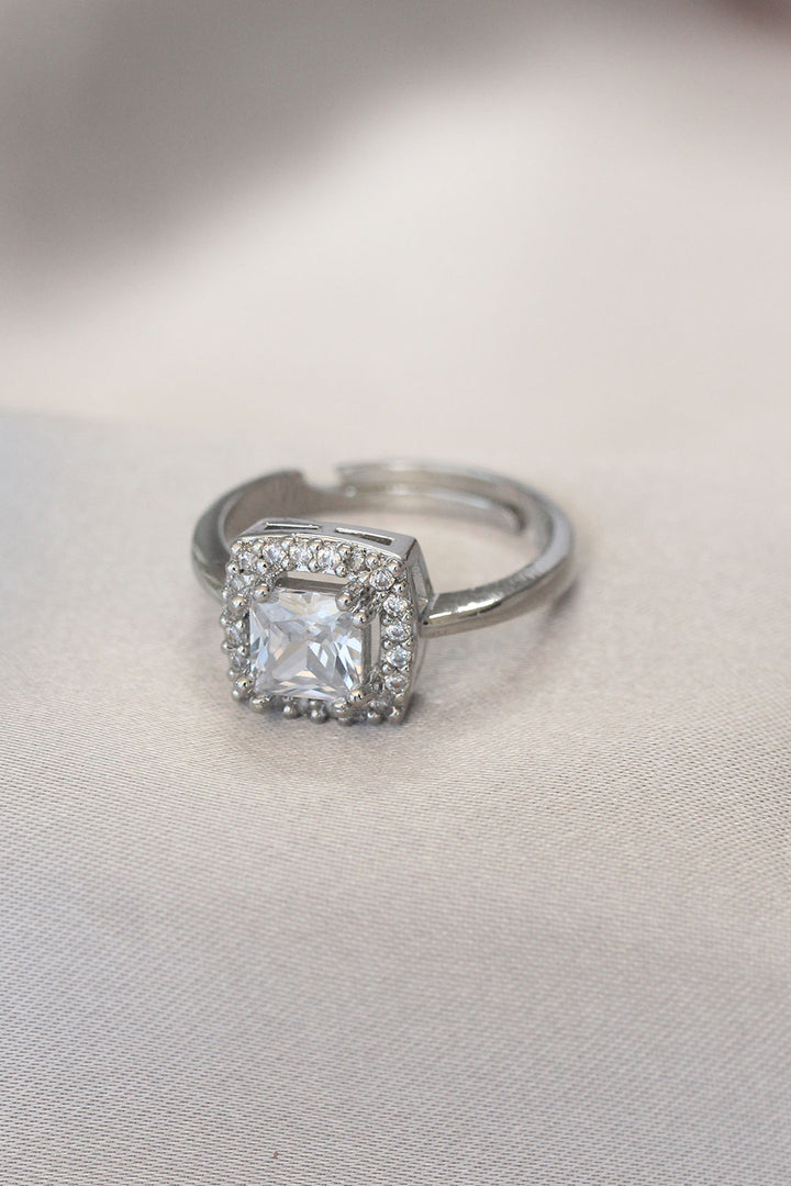 EBJ Silver Color Baguette and Square Ring with Zircon Stone - Santa Rosa