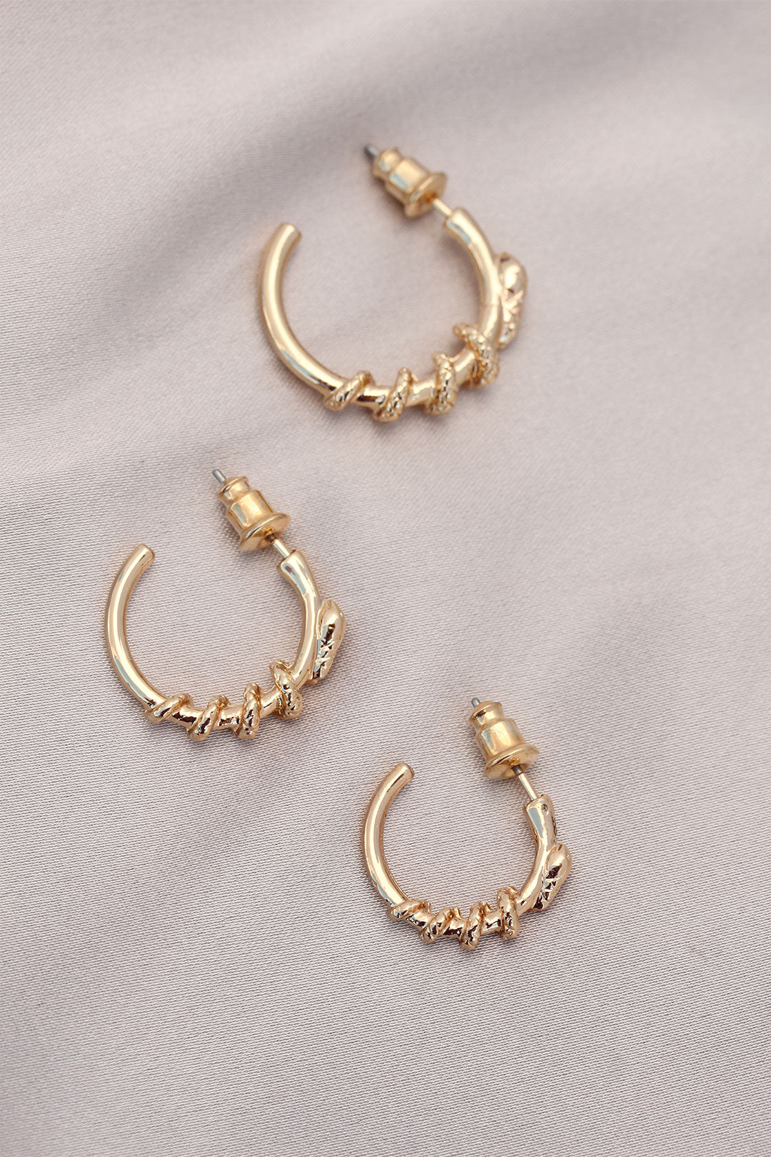 EBJ Snake Design Ring Model Gold Metal Earring Set - Santiago Tianguistenco