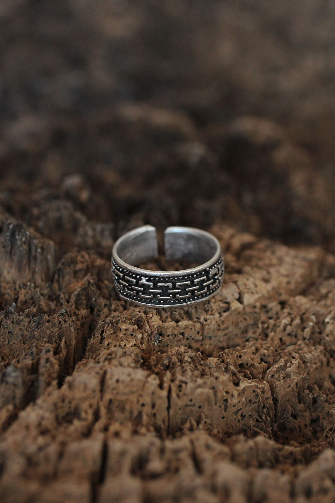 EBJ Adjustable Men's Ring with Patterned Design - West Bromwich
