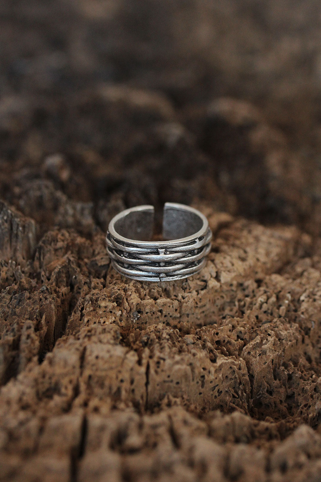 EBJ Adjustable Men's Ring with Patterned Design - Woburn