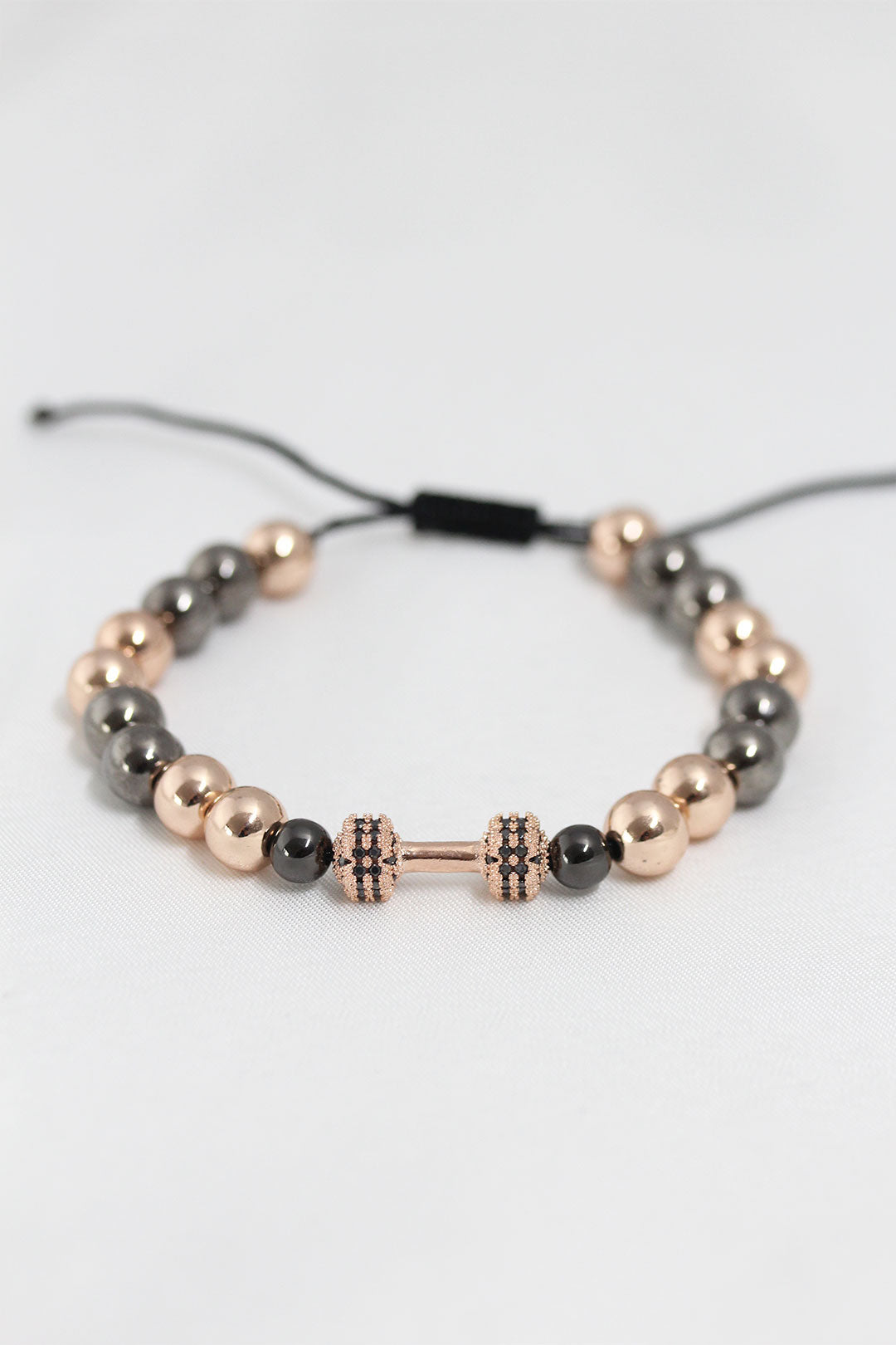 EBJ Silver Rose Color Steel Zircon Object Lifted Bracelet - Chystiakove