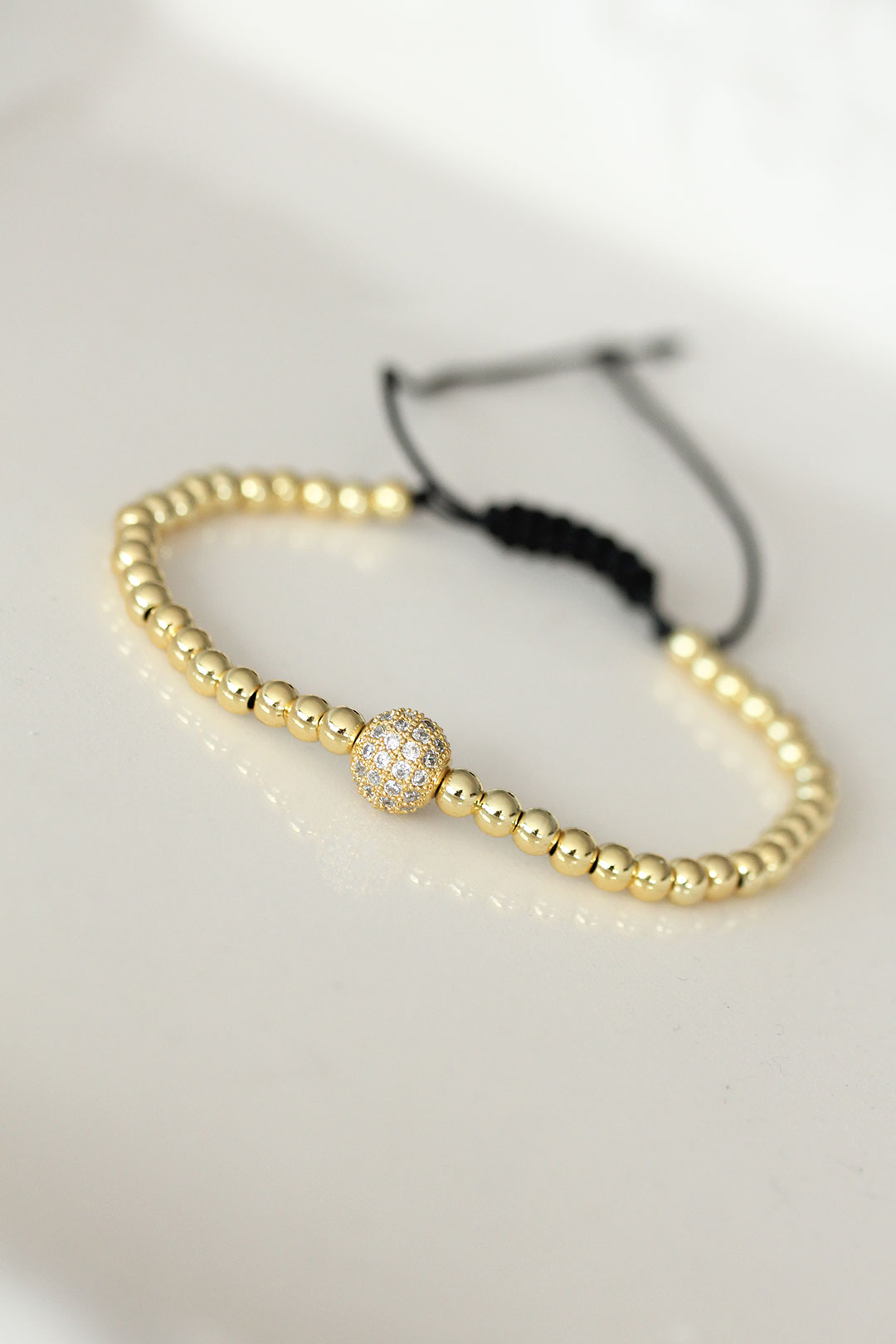 EBJ Steel Bracelet with Gold Color Zircon Stone - Basel