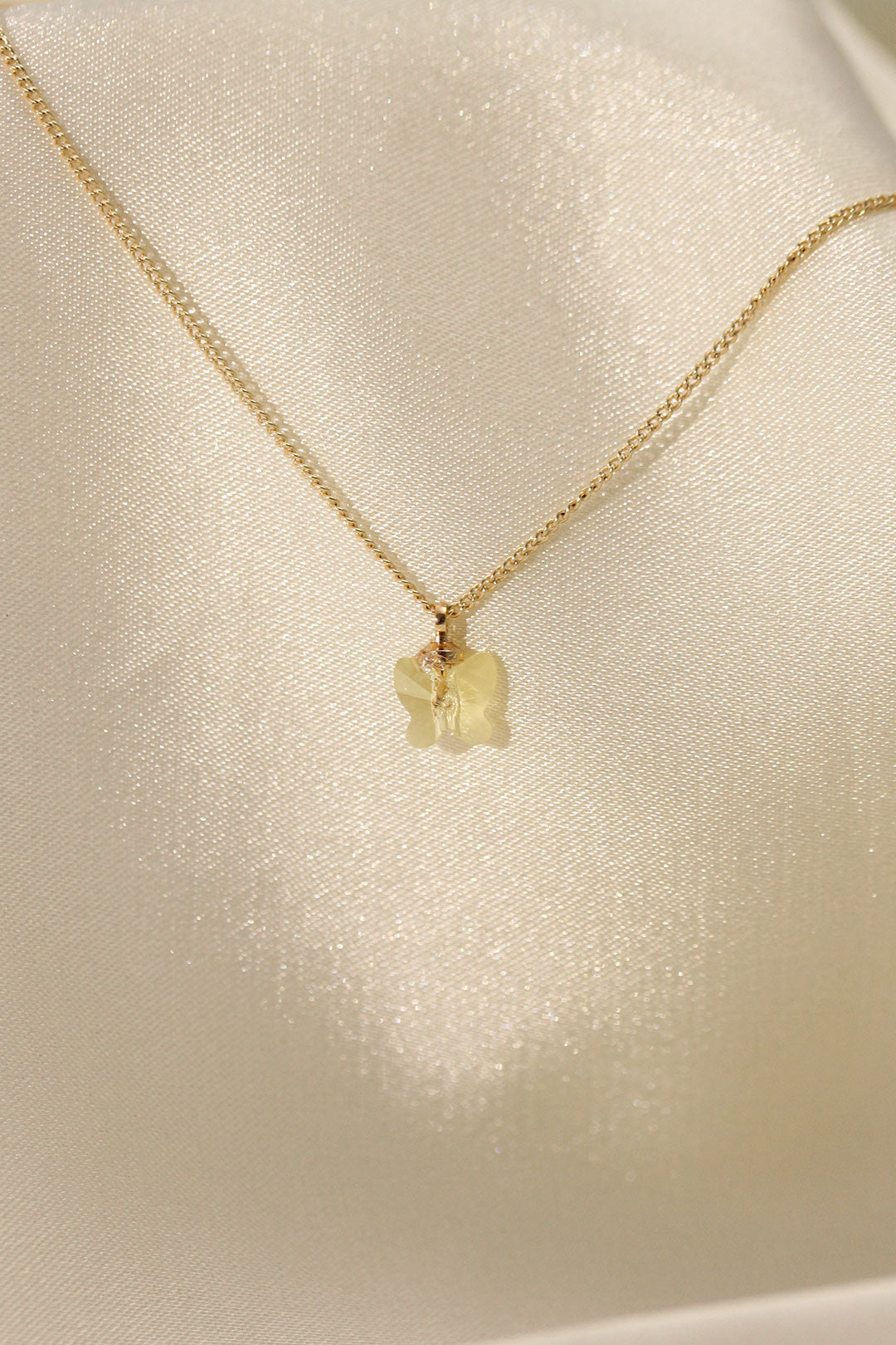 EBJ Yellow Color Minimal Butterfly Necklace with Zircon Stone - Downers Grove