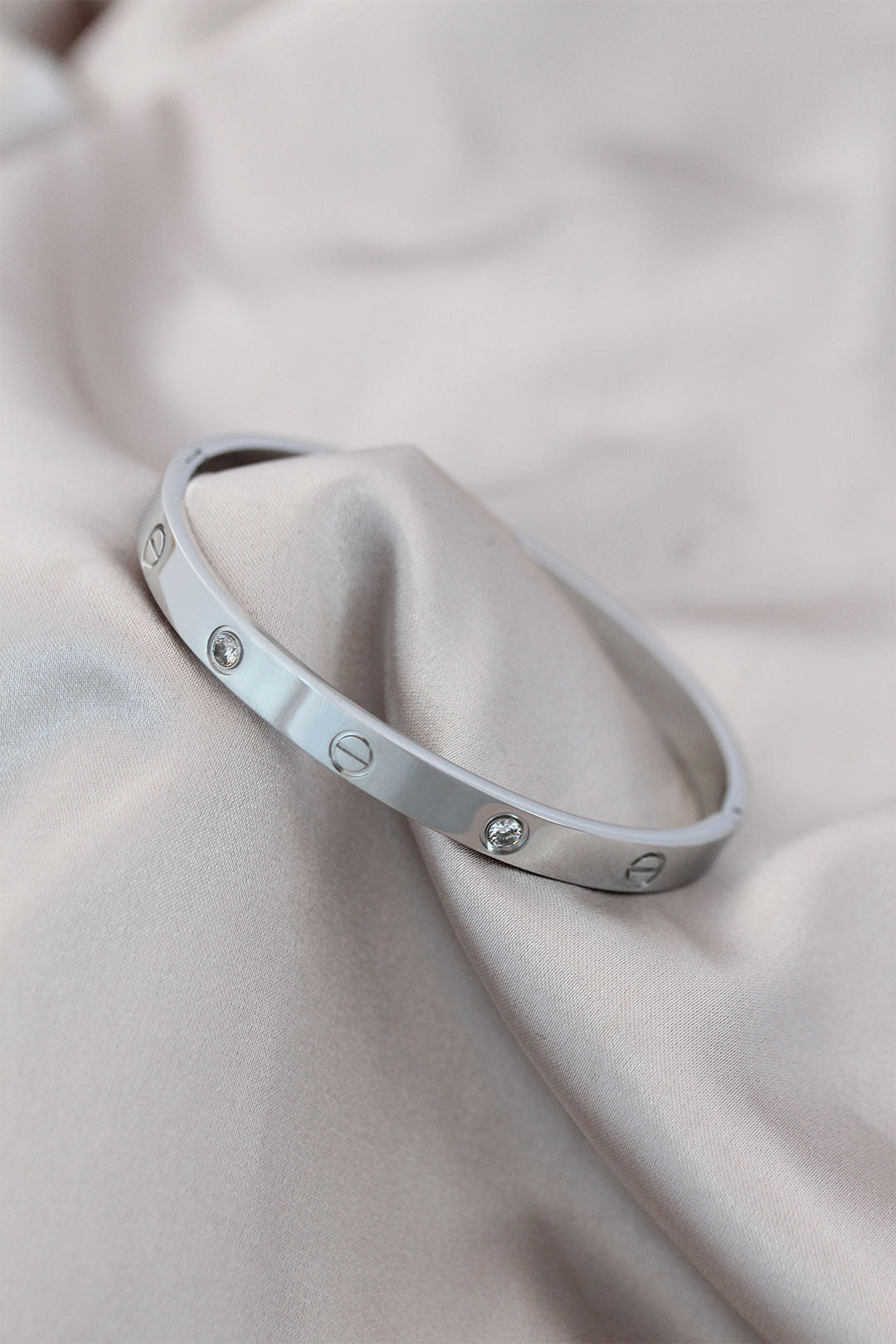 EBJ Steel Silver Color Zircon Stone Cartier Bracelet - Worcester