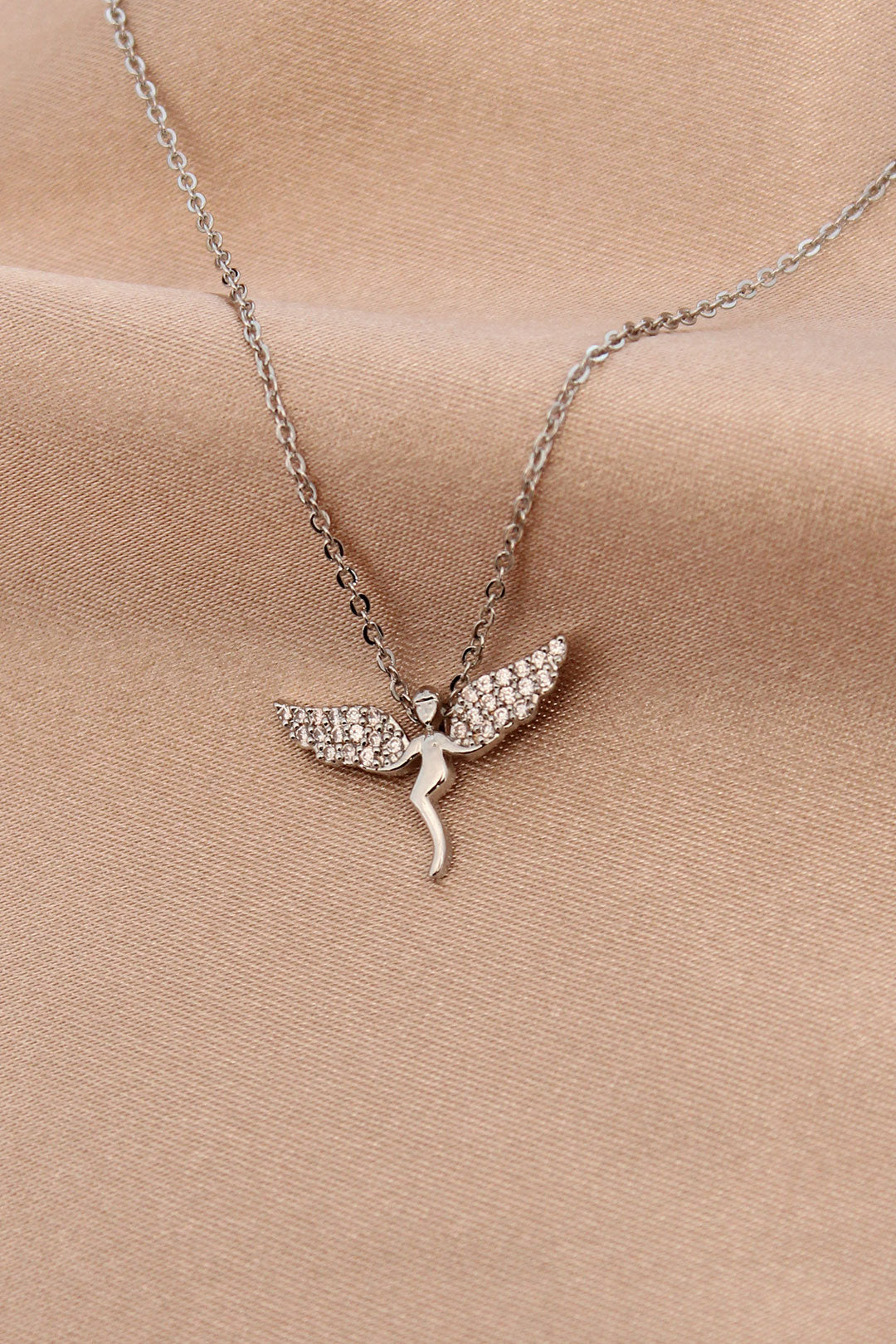 EBJ Silver Color Metal Fairy Necklace with Zircon Stone - Braşov