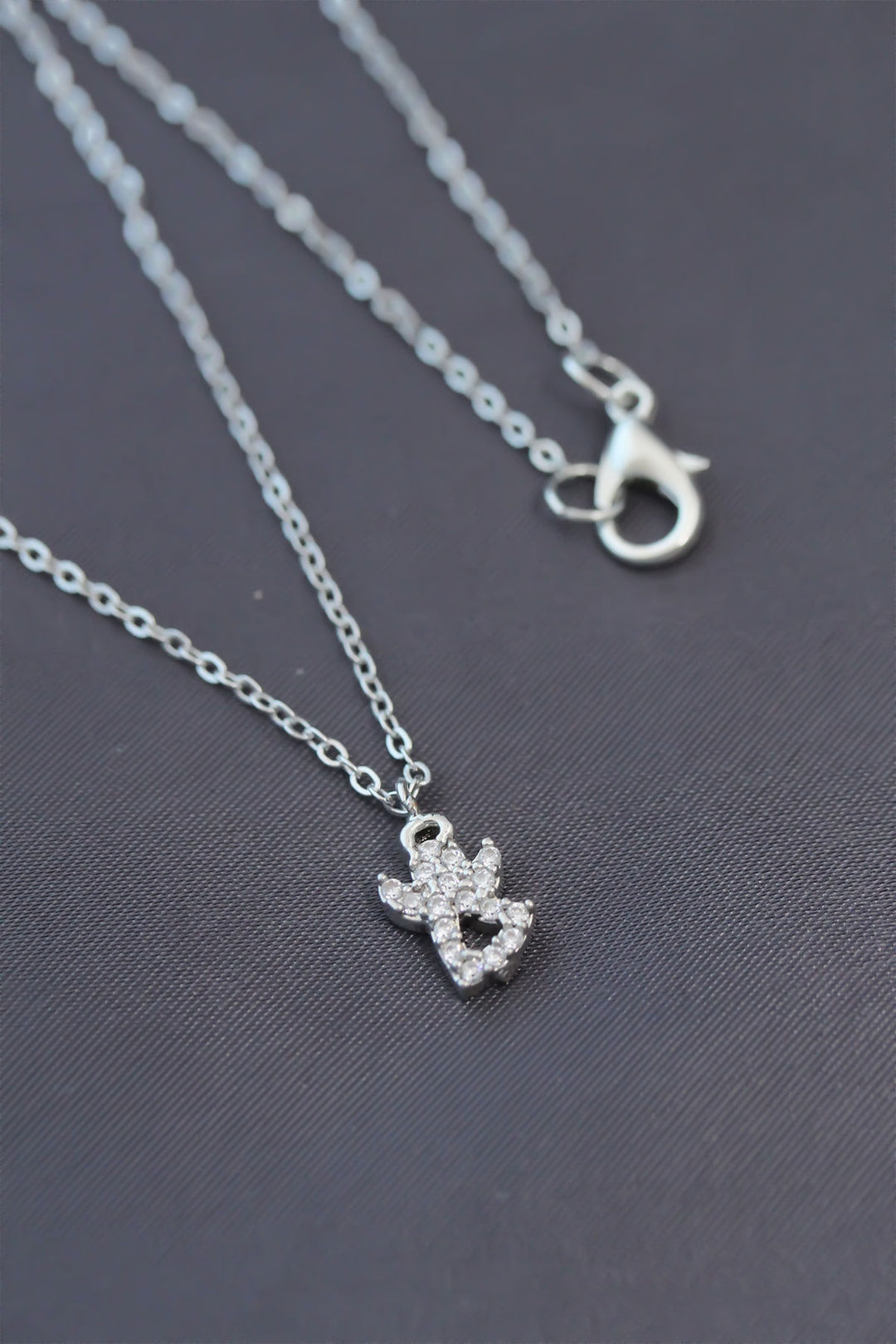 EBJ Minimal Angel Silver Color Zircon Stone Women's Necklace - Isla