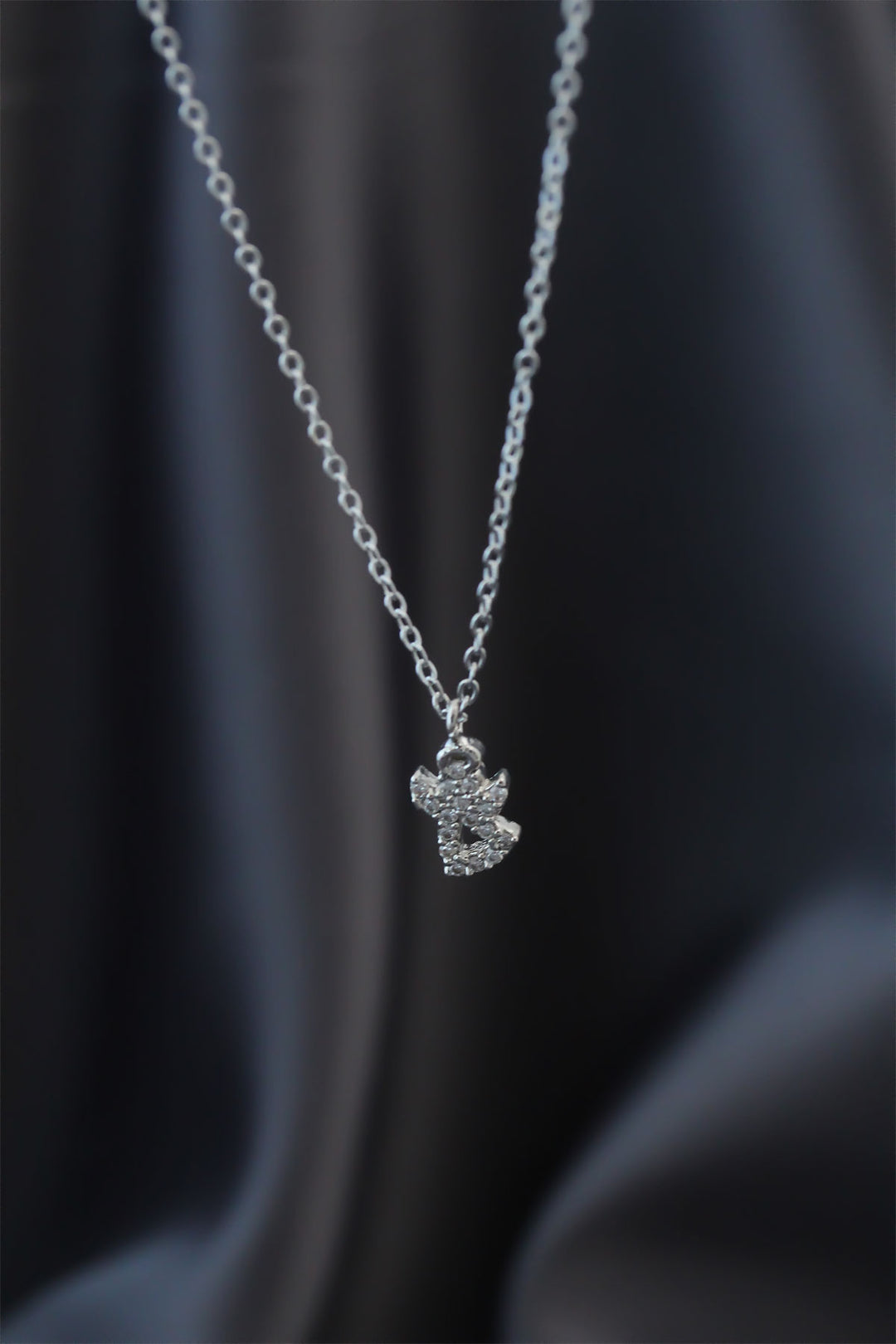 EBJ Minimal Angel Silver Color Zircon Stone Women's Necklace - Isla