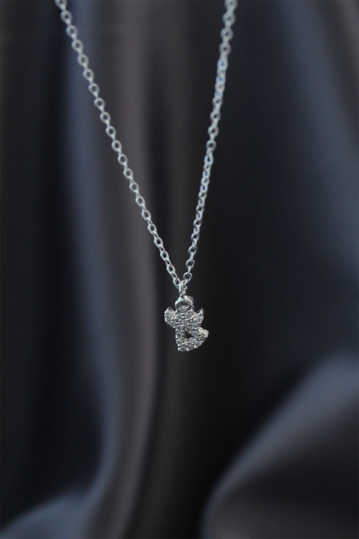 EBJ Minimal Angel Silver Color Zircon Stone Women's Necklace - Isla