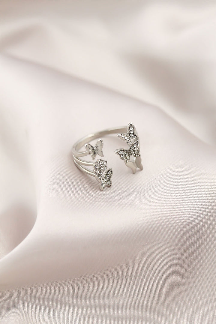 EBJ Silver Color Metal Butterfly Model Women's Ring - Heroica Nogales