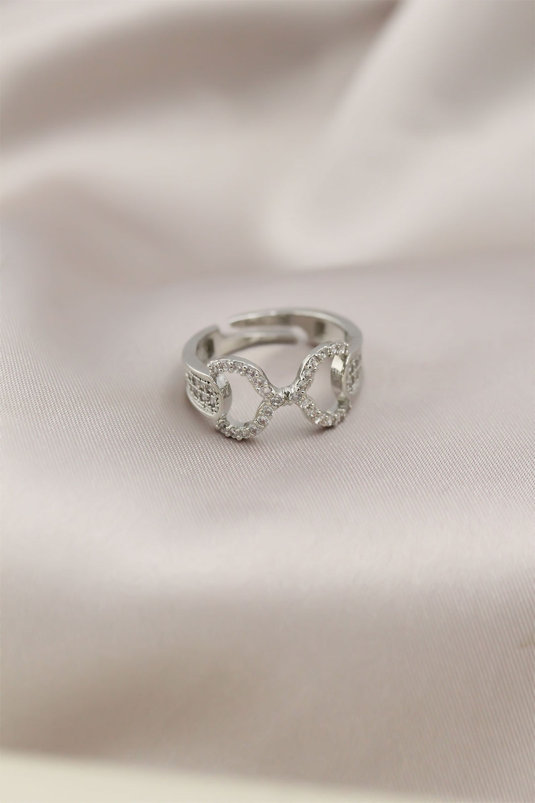 EBJ Silver Color Metal Ring with Zircon Stone for Women - Ferrol