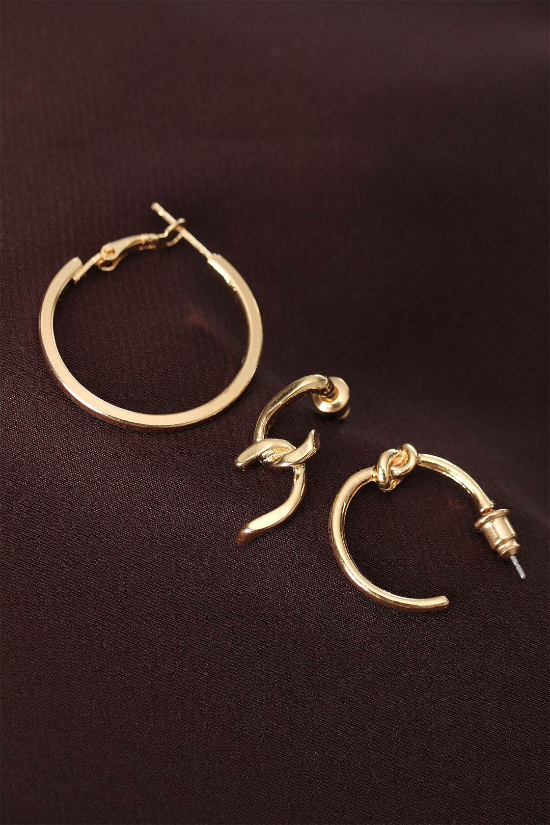 EBJ Knot Model Gold Color Metal Multiple Earrings - Littlehampton