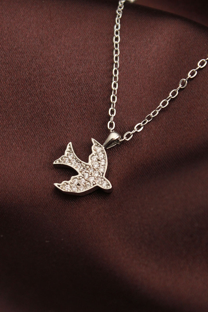 EBJ Silver Color Zircon Stone Bird Necklace - Segovia