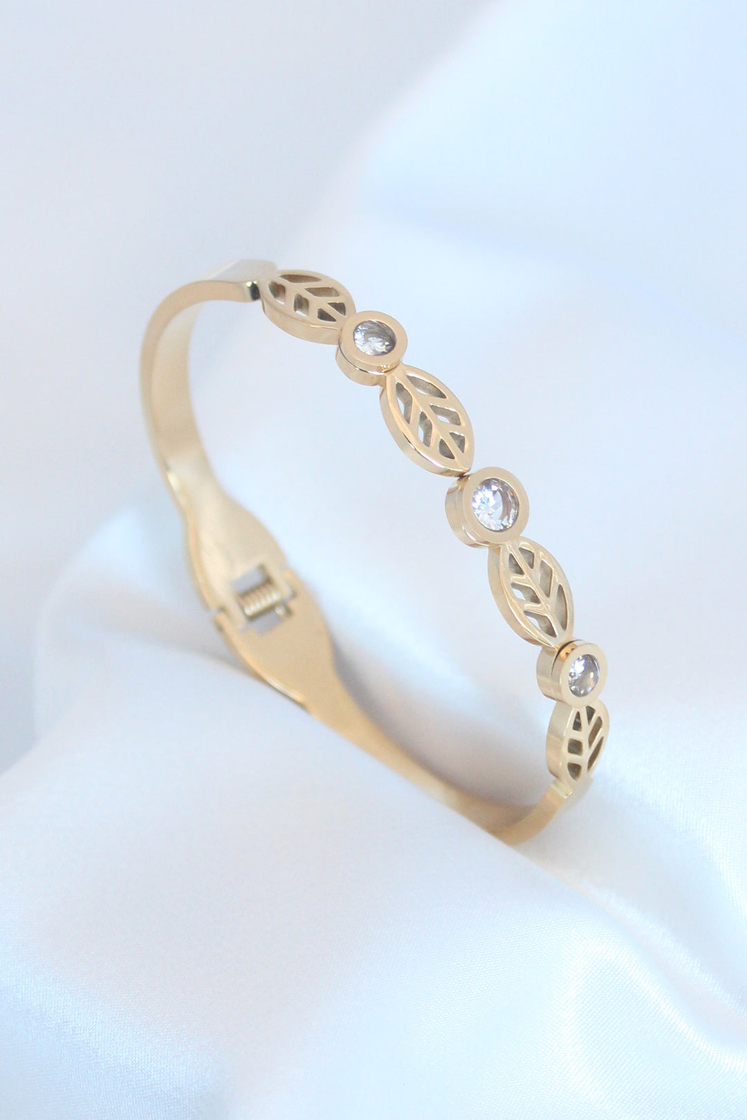 EBJ Steel Bracelet with Figure Zircon Stone Detail in Gold Color - Winsford