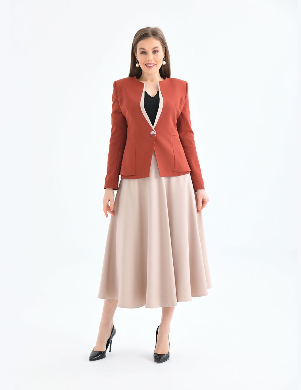 NDL Women Flared Skirt Women's Suit Cinnamon - Merced