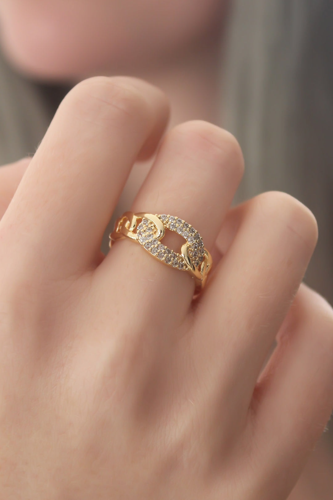 EBJ Gold Color Zircon Stone Women's Ring - Castellón de la Plana