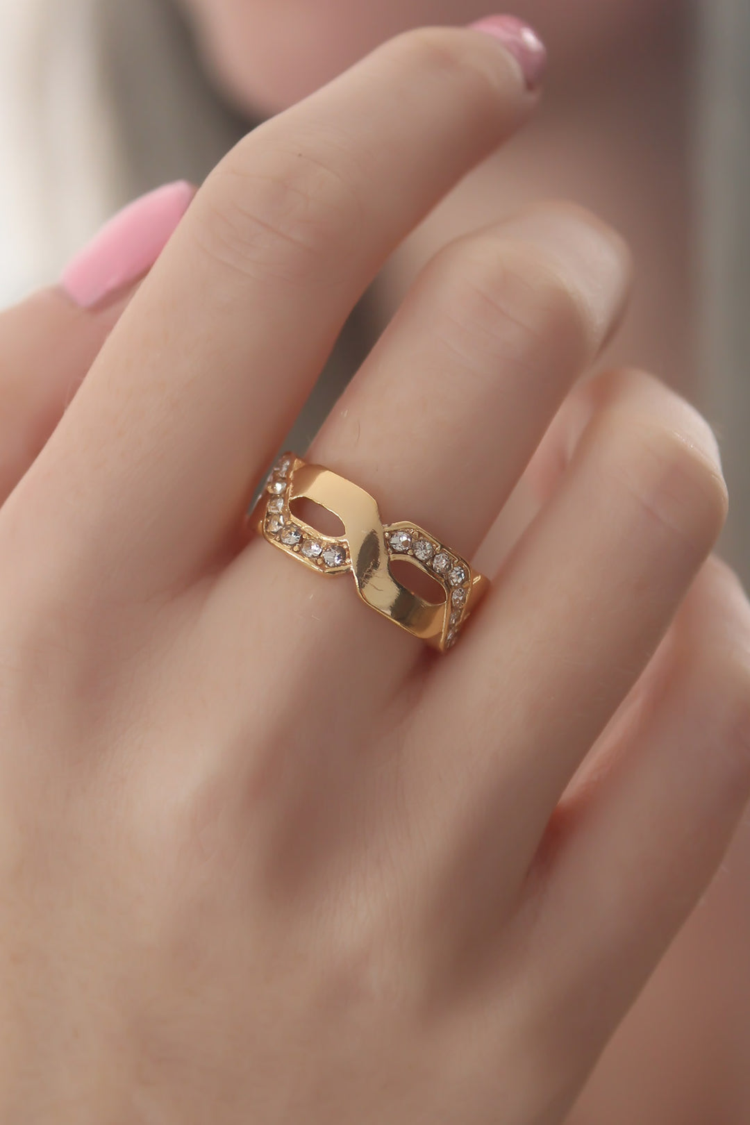 EBJ Gold Color Zircon Stone Women's Ring - Lompoc
