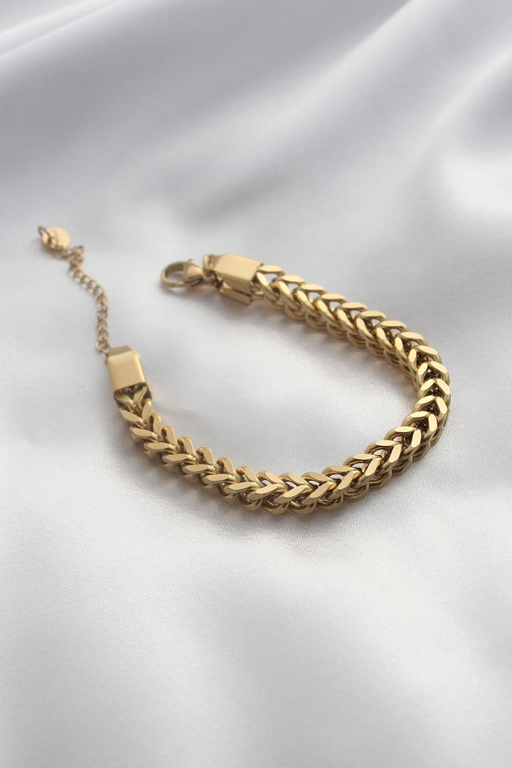 EBJ Steel Gold Color Thick Chain Model Women's Bracelet - Newark