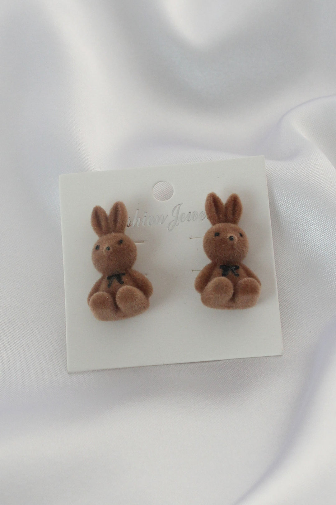 EBJ Dark Brown Rabbit Figure Women's Earrings - Chaves