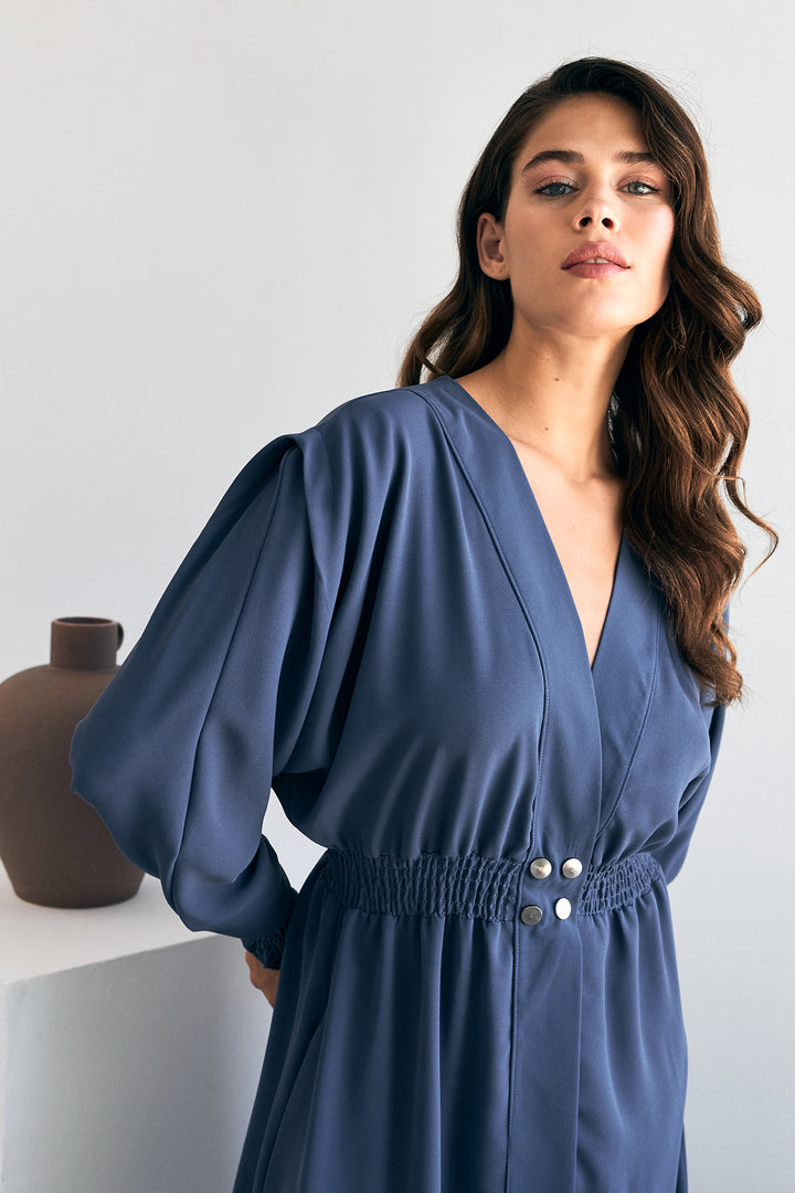 ZRF Women Laura Beli Pleated Blouse - Indigo - Albany