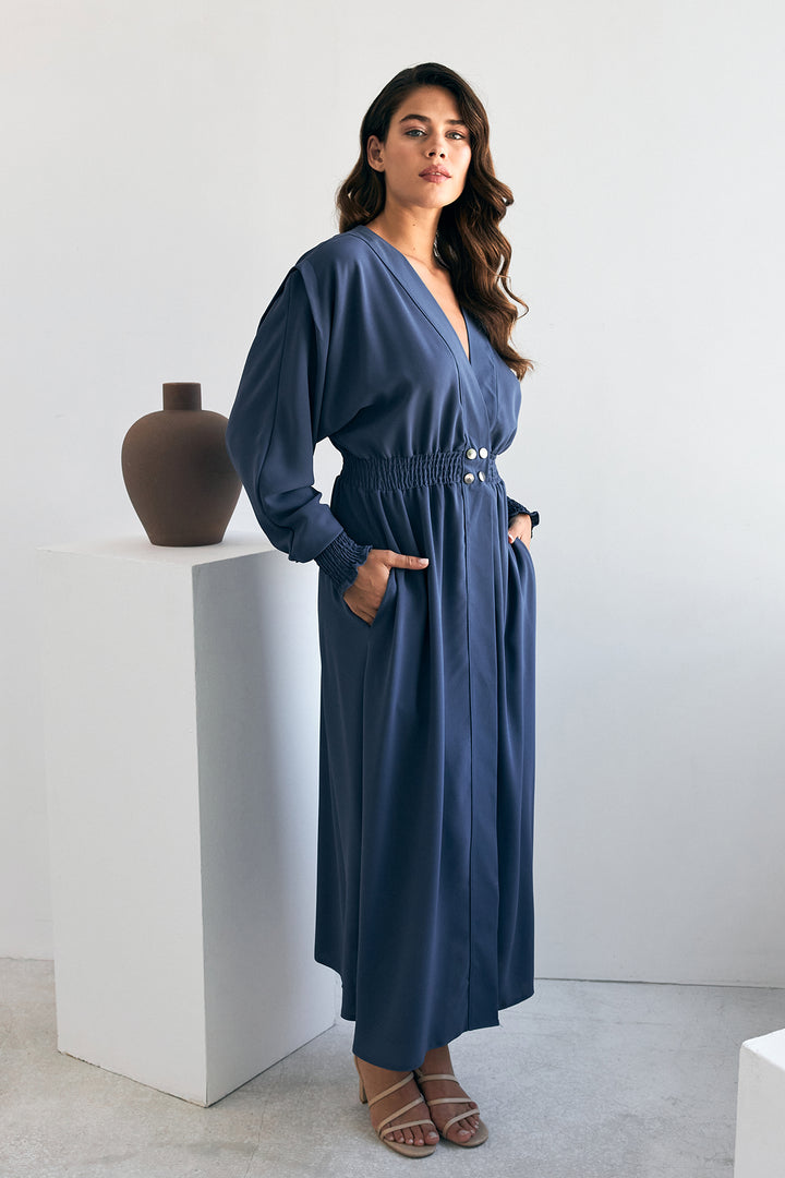 ZRF Women Laura Beli Pleated Blouse - Indigo - Albany