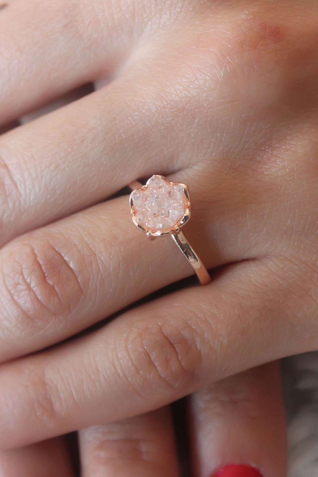 EBJ Powder Lotus Flower Figure Gold Color Women's Ring - Harrisburg