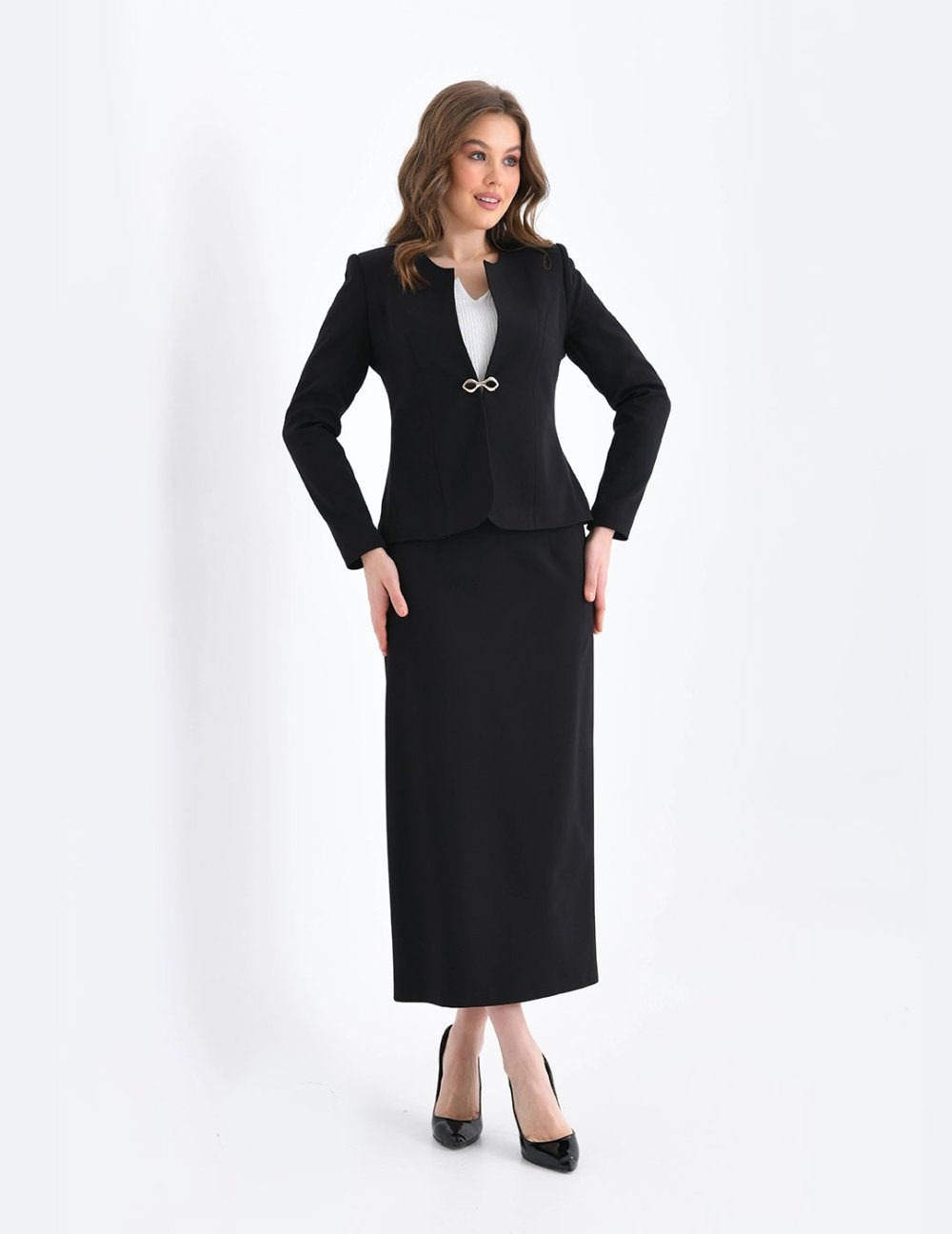 NDL Women Black Women's Suit with Pencil Skirt - College Station