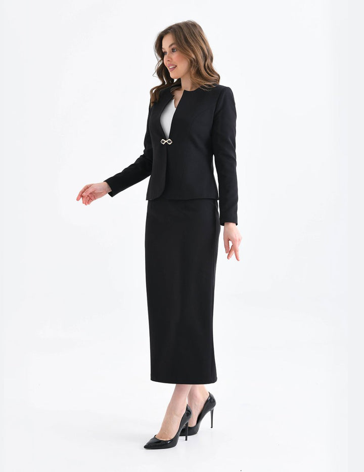 NDL Women Black Women's Suit with Pencil Skirt - College Station